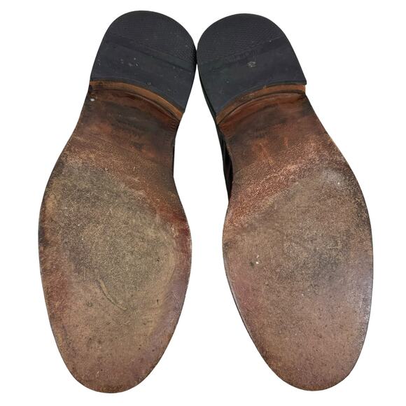 Johnston & Murphy Brown Leather Lace Up Almond Toe Dress Shoes Made In Italy 10M - Picture 10 of 14